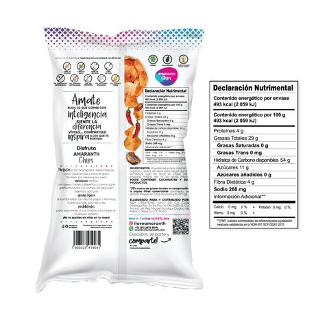Amaranth Chips - Chipotle y Sal Himalaya 100g