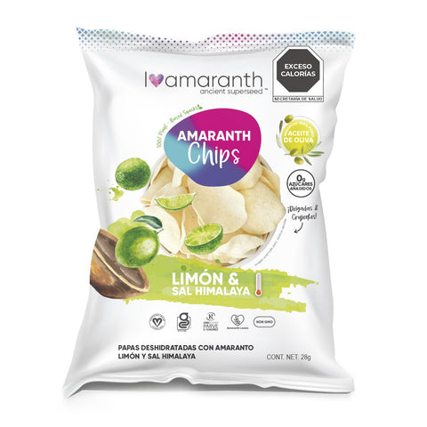 Amaranth Chips - Limón y Sal Himalaya 28gr