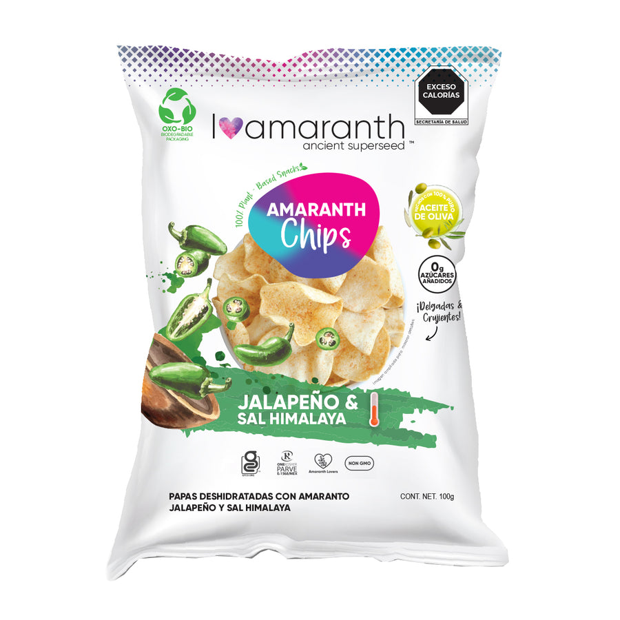 Amaranth Chips - Jalapeño y Sal Himalaya 100g