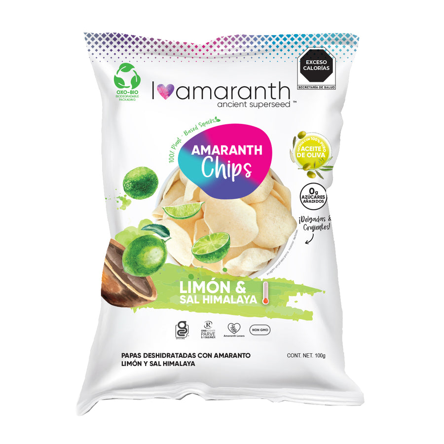 Amaranth Chips - Limón y Sal Himalaya 100g